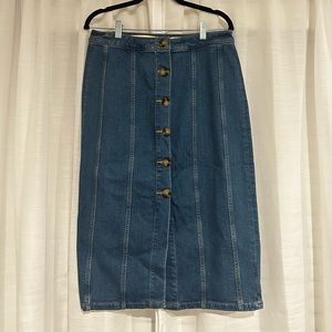 Used, great condition Anthropologie button down denim skirt, size 10